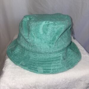 Disney Parks Mickey Mouse Bucket Terry Cloth Hat Turquoise Green Adult OS New